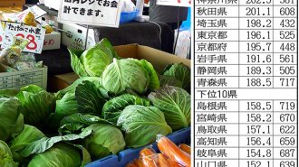 生野菜好きの東日本は高血圧患者が少ない