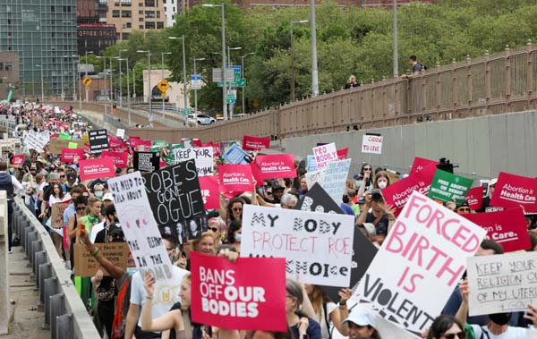 中絶の権利を主張するデモ（ニューヨーク・ブルックリン）
